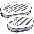 15327 Billet Specialties Oval Air Cleaner Small Checkered Flag 012337000165