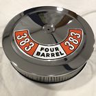 2195o-383 Nyrm Chrome Air Cleaner White Filter Orange Mopar Edelbrock Carburetors