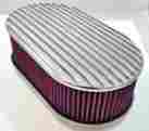 7-6494-1w 15 X 4 Oval Polished Aluminum Full Finned Air Cleaner W Washable Filter Brl