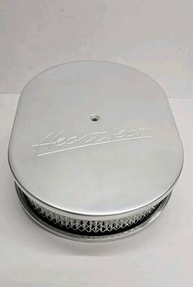 15325 Billet Specialties 12 Inch Oval Chevy Hot Rod Air Filter Housing Aluminum Heartbeat