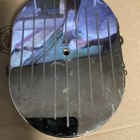 E40043p Bous Performance 15ftft Oval Ball Milled Aluminum Air Cleaner With Element Polished