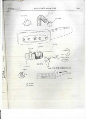 C.35695 Jaguar Etype Xke One Original Air Cleaner Inlet Tube Snorkel. Stored 40 Years