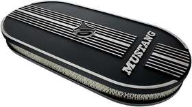 110293 United Pacific Aluminum Air Cleaner Mustang Logo For Dual 4 Barrel Carbs