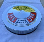 Chrome Air Cleaner White Filter 318 Dodge Edelbrock Carburetors Holley 4BBL. Fixed Price $79.95.