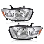 For 2008-2010 Toyota Highlander Halogen Chrome Housing Headlights Lamps Pair. Fixed Price $70.99.