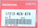 17215-MZ8-870 Honda Cover,air/c.. Fixed Price $115.00.
