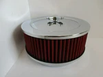 Chrome Muscle Style 6 3/8" Air Cleaner "red" 5 1/8" Carb 4BBL#JKR2292CH/RD. Fixed Price $37.99.