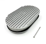 15" Polished Aluminum Oval Finned Air Cleaner For 5-1/8" Carbs Holley Edelbrock. Fixed Price $49.95.