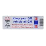 1982-1982 C3 Corvette Air Cleaner Keep Your Gm Car Decal 25040866. Fixed Price $23.95.