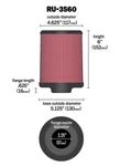 K&n RU-3560 Universal Clamp-on Air Filter. Fixed Price $73.00.