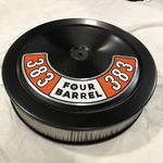 383 Fits Dodge Plymouth Air Cleaner White Filter Edelbrock Carb. Holley Black. Fixed Price $79.95.