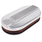Edelbrock Air Cleaner 4115; Classic-series Polished Oval 14 5/8" 7.5"X 2.4". Fixed Price $360.90.