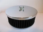 Chrome 6 3/8" Flat Top/ Black Washable Element Air Cleaner 1/8" CARB#5229/BLK. Fixed Price $37.99.