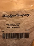 Genuine Ford Part W701389-S309 One Bolt And Washer. Fixed Price $22.00.