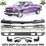 Front Bumper Chrome Steel & Brackets Kit For 2003-2006 Chevrolet Silverado 1500. Fixed Price $520.00.