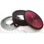 14"X4" Black Trim Super Flow Air Cleaner Red Washable W/ Offset Base 4BBL Hotrod. Fixed Price $99.85.