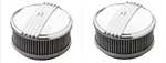 Pair Half Finned Cleaners, 4 Barrel 6-3/8" Show Quality Polished Aluminum. Fixed Price $457.90.