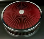 14X3" Chrome Round Super Flow 4BBL Washable Air Cleaner Assembly (recessed Base). Fixed Price $58.71.