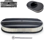 15 X 2" Oval Half Finned Polished Aluminum Air Cleaner With Washable Filter. Fixed Price $47.75.