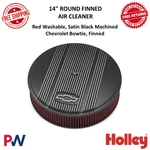 Holley Vintage Series 14" Round Red Air Cleaner For Finned Chevy Bowtie Logo. Fixed Price $235.41.