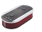 Edelbrock 4272 Air Cleaner Oval Dual-quad Carbs, 2.5" Red Element, Polished. Fixed Price $221.43.