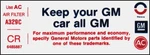 1972 Camaro Z28 - Corvette Air Cleaner "keep Your All Gm" Decal (code# Cr. Fixed Price $7.99.