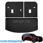 Trunk Cargo Liner & Backrest Mats Set Of 3 For 2024-2025 Mazda CX-90 Tpe Black. Fixed Price $57.99.