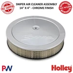 Holley Air Cleaner 14" Diameter Tall White Paper Filter Chrome Finish. Fixed Price $202.10.