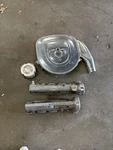 Mercedes-benz R107 560SL Air Intake, Valve Covers, Distributor Chrome. Fixed Price $500.00.