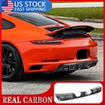 Real Carbon Rear Bumper Diffuser Lip Spoiler For Porsche 911 Carrera 4 Gts 17-19. Fixed Price $379.98.