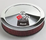 Chrome Air Cleaner Red Washable 14X3 Chevrolet Chevy Fits 4BBL New Nova White 68. Fixed Price $79.95.