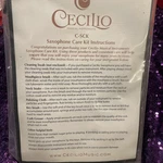Saxophone Kit Cecilio C-sck, Swab, Mouth & Key Brush, Neck Snake, Cleaner, Cloth. Fixed Price $17.95.