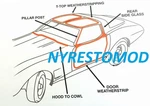 Corvette Weatherstrip Rubber Kit Doors T-tops 73 74 75 76 77 New 9 Pc. Fixed Price $298.75.