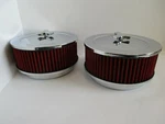 Chrome 6 3/8" Muscle Car Style Dual Quad Air Cleaner SET"RED"4 BBL#2292CH/RD-2. Fixed Price $69.99.