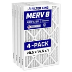 Filter King 29.5X14.5X1 Air 4-PACK Merv 8 Actual Size .75". Fixed Price $65.80.
