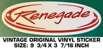 Renegade - Vintage Original Decal Sticker. Fixed Price $7.97.