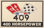409 400HP Crossed Flag Air Cleaner Decal For 1963-1965 Chevy Impala And Bel. Fixed Price $18.98.