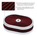 12"X2" Washable Oval Filter Flow Air Cleaner For 5-1/8" Opening Carbs Red. Fixed Price $31.90.
