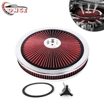 Red 14" X 2" Air Cleaner Set Thru W/ Chrome Lid For Sbc Bbc High Flow Washable. Fixed Price $42.85.