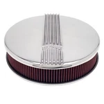 Edelbrock Air Cleaner Assembly 4117; Classic-series Polished Aluminum 14"D X 3"H. Fixed Price $271.27.