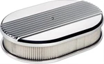 Billet Spec Air Filter Assembly Small Oval Aluminum Ribbed Design 2" H. Fixed Price $265.41.