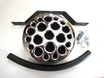 Chrome Harley Drilled Air Cleaner, Big Twin Bendix, Tillitson, Keihin Carbs. Fixed Price $35.95.