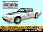1980 Pontiac Firebird Turbo Trans Am Indy 500 Pace Car Door Decals Kit. Fixed Price $209.00.