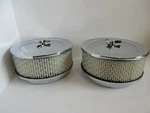 Chrome 6 3/8" Muscle Car Style Dual Quad Air Cleaner Set 5 1/8" #2292CH/PA-2. Fixed Price $54.99.