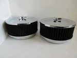 Chrome 6 3/8" Muscle Car Style Dual Quad Air Cleaner "BLACK"4 Bbl #2292CH/BK-2. Fixed Price $69.99.