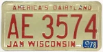 Vintage Wisconsin 1973 1978 America's Dairyland License Plate Ae 3574 Very Good. Fixed Price $16.95.