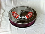 Nyrm Chrome Air Cleaner Washable Filter 340 Plymouth Fits Quadrajet Carburetors. Fixed Price $82.99.