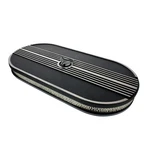United Pacific 110290 Air Cleaner, Oval, Aluminum, Ribbed, Black Powdercoated. Fixed Price $121.09.