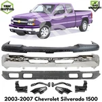 Front Bumper Chrome Steel & Brackets Kit For 2003-2006 Chevrolet Silverado 1500. Fixed Price $459.44.