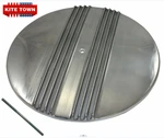 Cast Aluminum 14 Inch Round Finned Air Cleaner Top Lid Polished For Street Rods. Fixed Price $49.99.